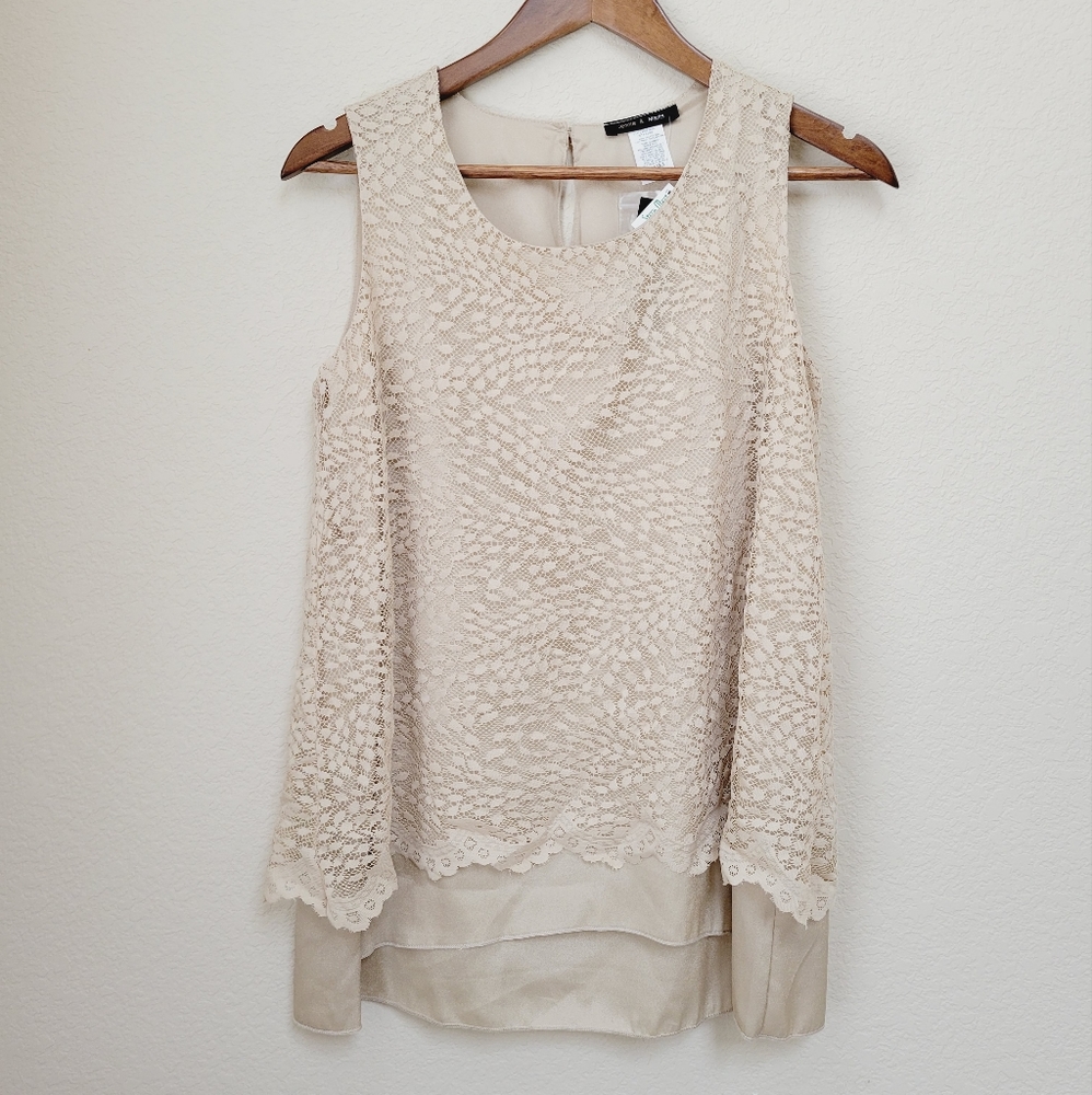 NWT Jennie & Marlis Lace Overlay Top